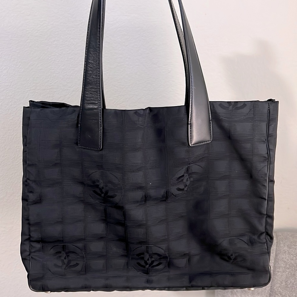 Chanel Black Travel Line Tote Bag.